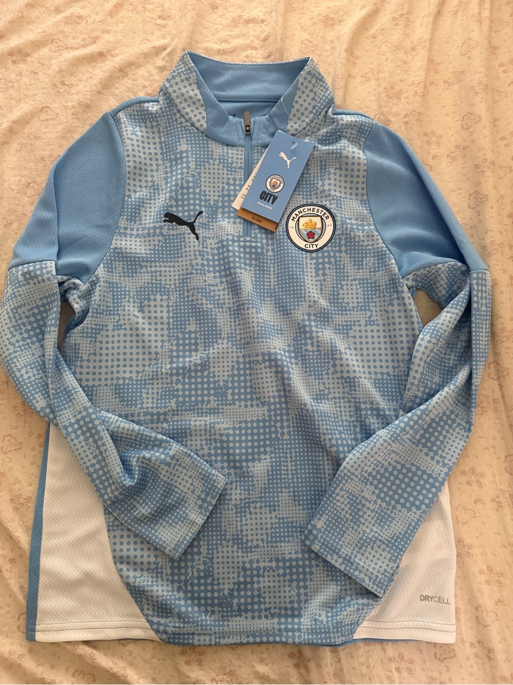 Puma Kids' Light Blue Manchester City Training Top